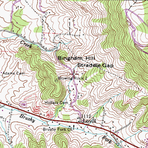 Topographic Map of Grave Yard (historical), NC