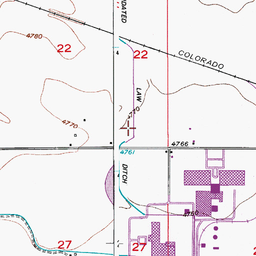 Topographic Map of Consolidated Law Ditch, CO