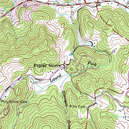 Topographic Map of Poplar Grove Baptist Church, NC