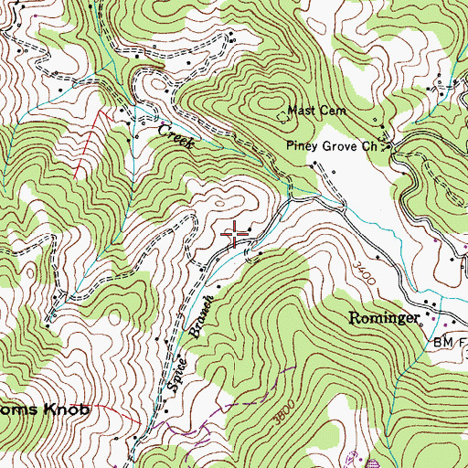 Topographic Map of Rominger School (historical), NC