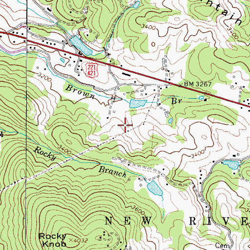 Topographic Map of Rutherwood School (historical), NC