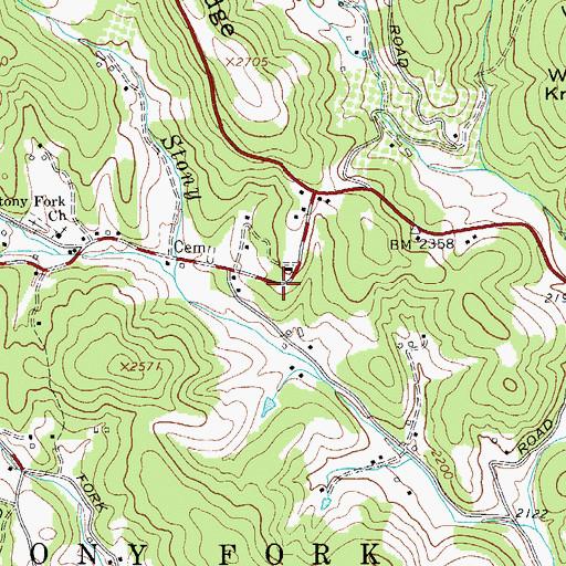 Topographic Map of Stony Fork School (historical), NC
