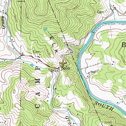 Topographic Map of Big Hill School (historical), NC