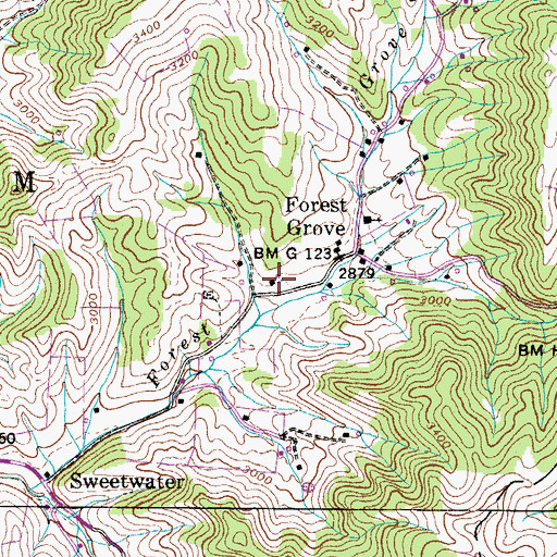 Topographic Map of Forest Grove School (historical), NC