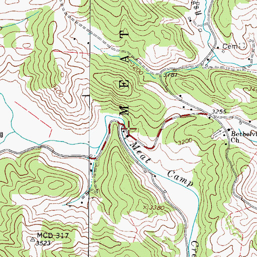 Topographic Map of Millers School (historical), NC