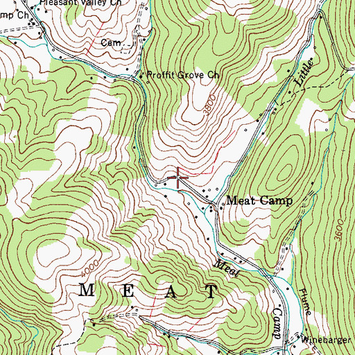 Topographic Map of Mount Zion Church (historical), NC