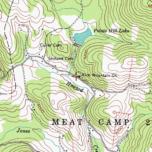 Topographic Map of Rich Mountain School (historical), NC