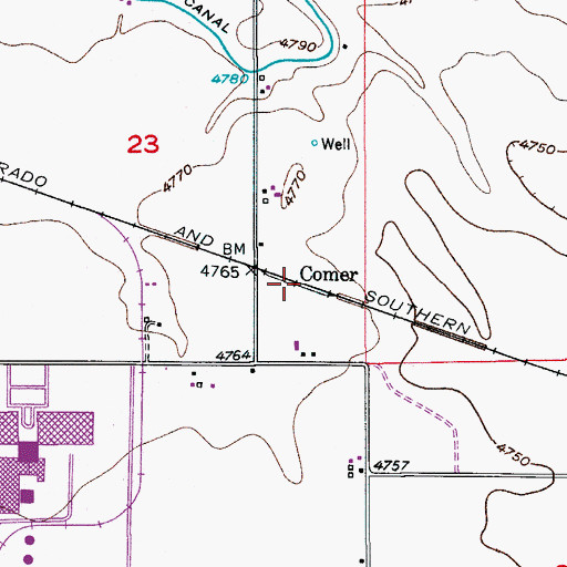 Topographic Map of Comer, CO