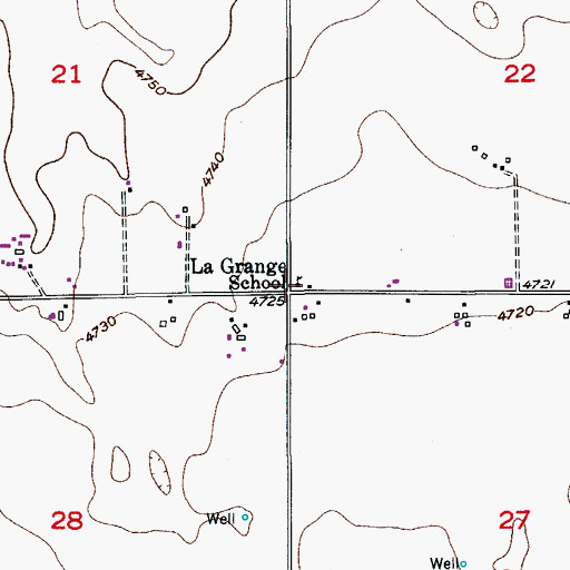 Topographic Map of La Grange School, CO