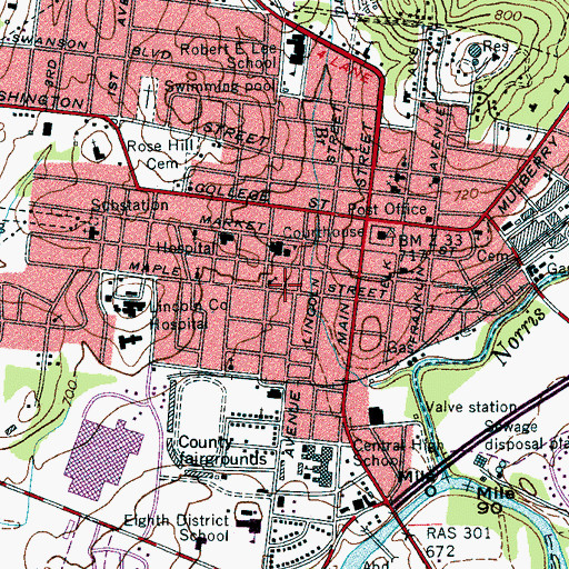 Topographic Map of Mount Zion Baptist Church, TN