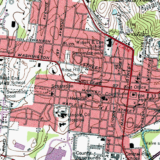 Topographic Map of Saint Paul African Methodist Episcopal Church, TN