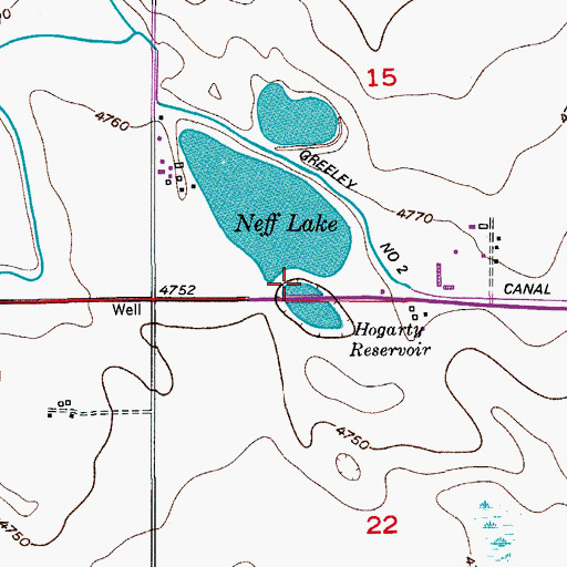 Topographic Map of Hogarty Reservoir, CO