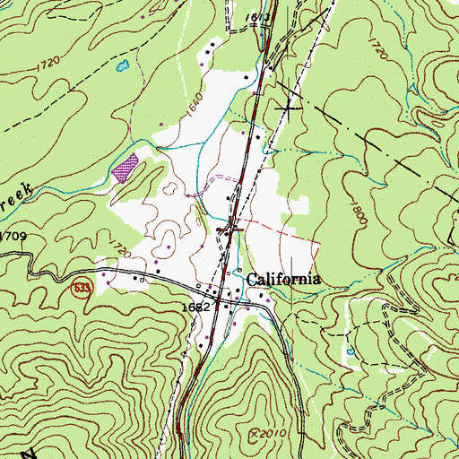 Topographic Map of California Church (historical), VA