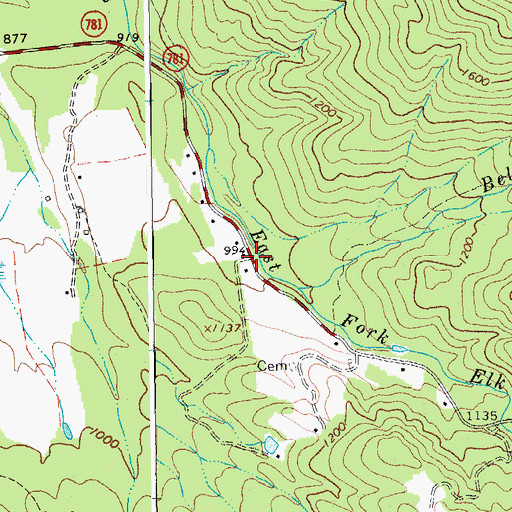 Topographic Map of Camp Powhatan (historical), VA
