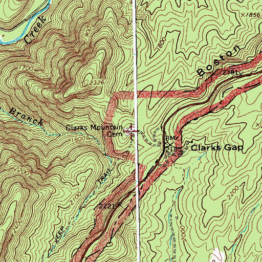 Topographic Map of Clarks Church (historical), VA