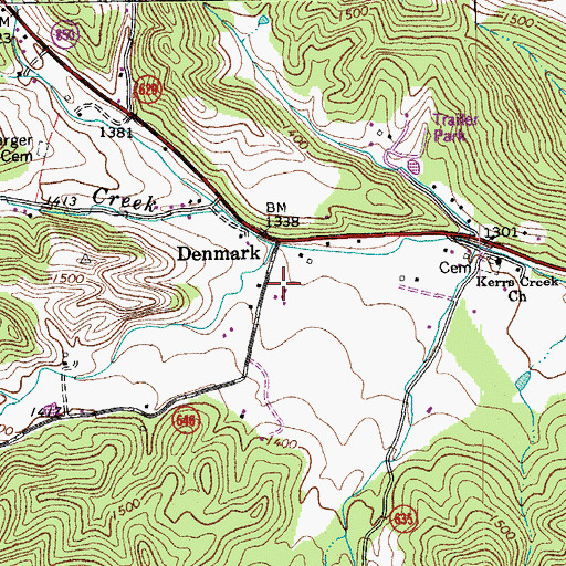 Topographic Map of Denmark School (historical), VA