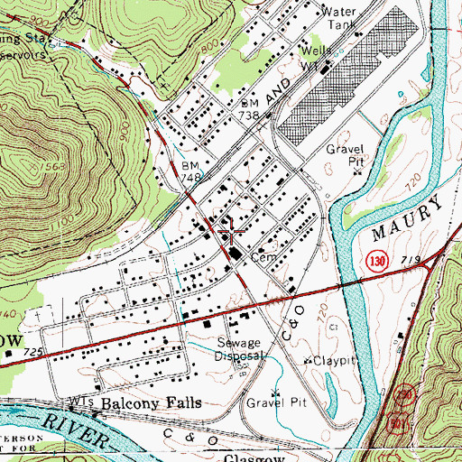 Topographic Map of Glasgow Presbyterian Church, VA