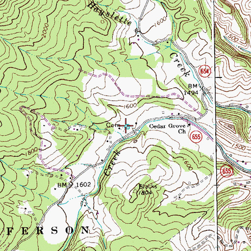 Topographic Map of Goodbar Cemetery, VA