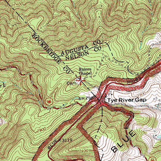 Topographic Map of Haines Cemetery, VA