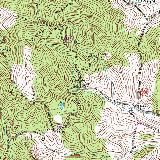 Topographic Map of House Mountain Church (historical), VA