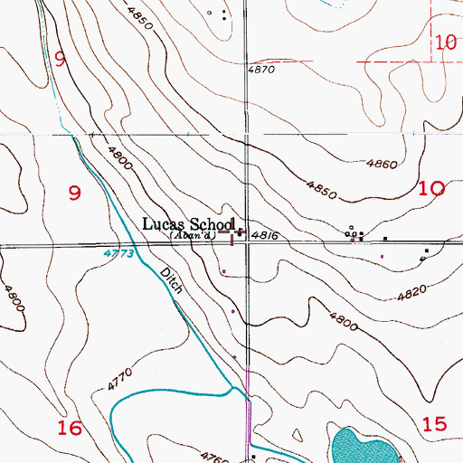 Topographic Map of Lucas School, CO