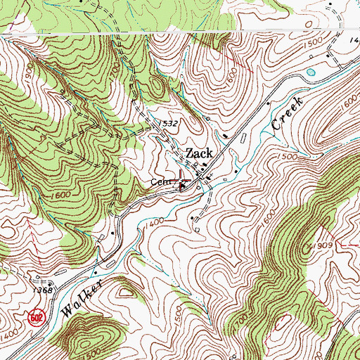 Topographic Map of Immanuel Cemetery, VA