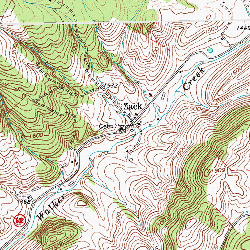 Topographic Map of Immanuel Presbyterian Church, VA