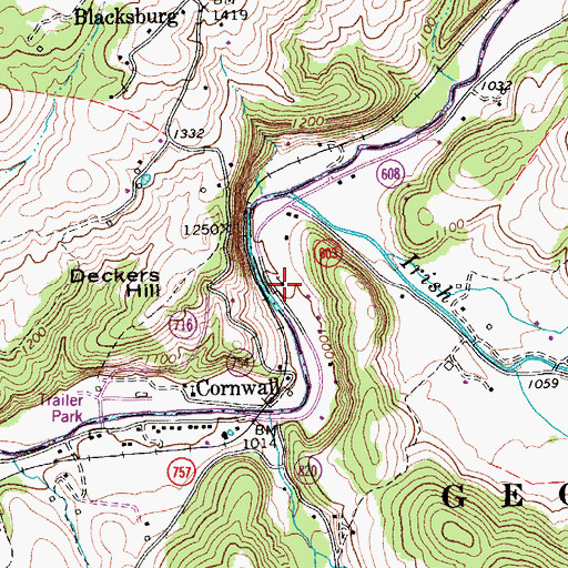 Topographic Map of McCutcheons Chapel, VA