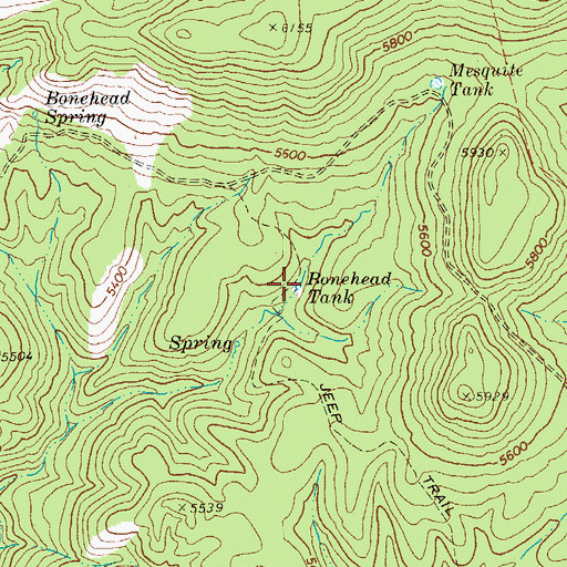 Topographic Map of Bonehead Tank, AZ