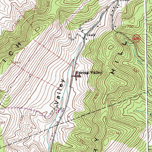 Topographic Map of Spring Valley School (historical), VA