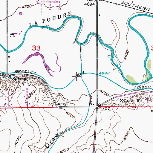 Topographic Map of Sheep Draw, CO