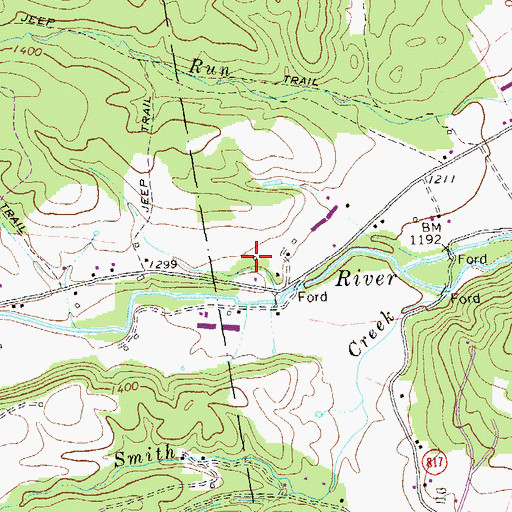 Topographic Map of Fulks Run School (historical), VA