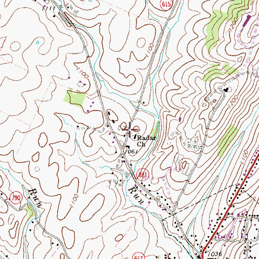Topographic Map of Rader Cemetery, VA