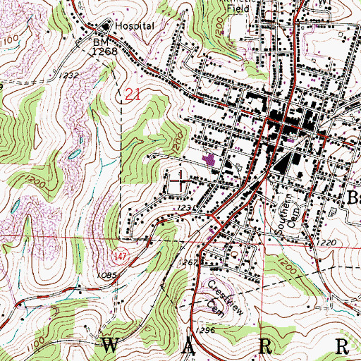 Topographic Map of Barnesville Health Care Center, OH