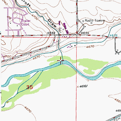 Topographic Map of Ashcroft Draw, CO