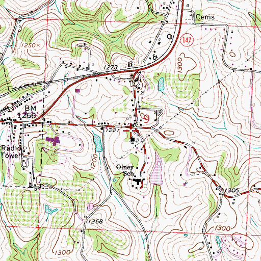 Topographic Map of Stillwater Cemetery, OH