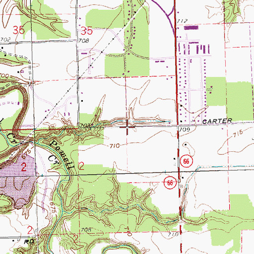Topographic Map of Foster Cemetery, OH