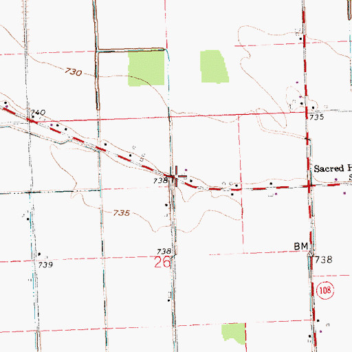 Topographic Map of German Reformed Cemetery, OH