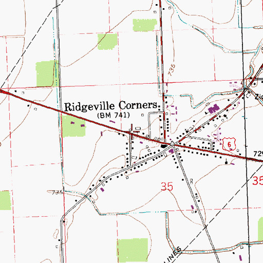 Topographic Map of Locust Cemetery, OH