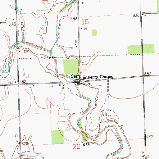 Topographic Map of Liberty Chapel Cemetery, OH