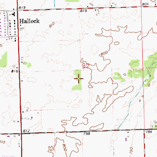 Topographic Map of Davis Woods, OH