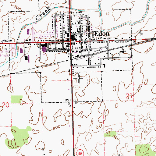 Topographic Map of Edon Cemetery, OH
