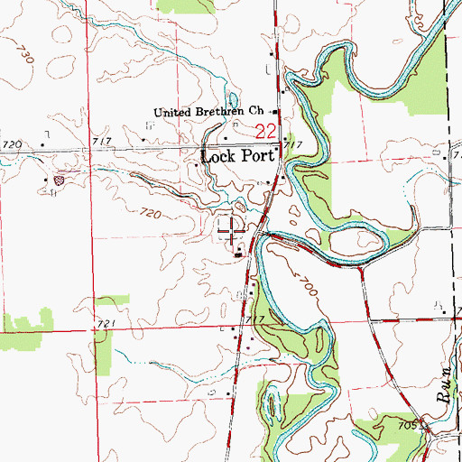 Topographic Map of Lockport Cemetery, OH