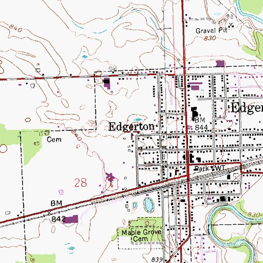 Topographic Map of Miller Park, OH