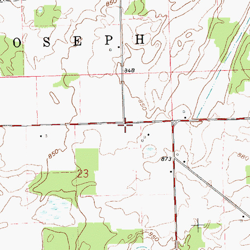 Topographic Map of Thomas Cemetery, OH