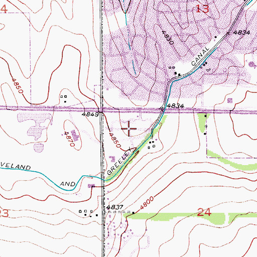 Topographic Map of Sunset Memorial Cemetery, CO