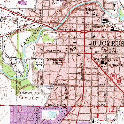 Topographic Map of Church of Christ, OH