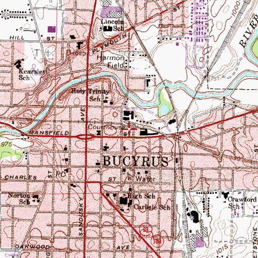 Topographic Map of First Freewill Baptist Church, OH