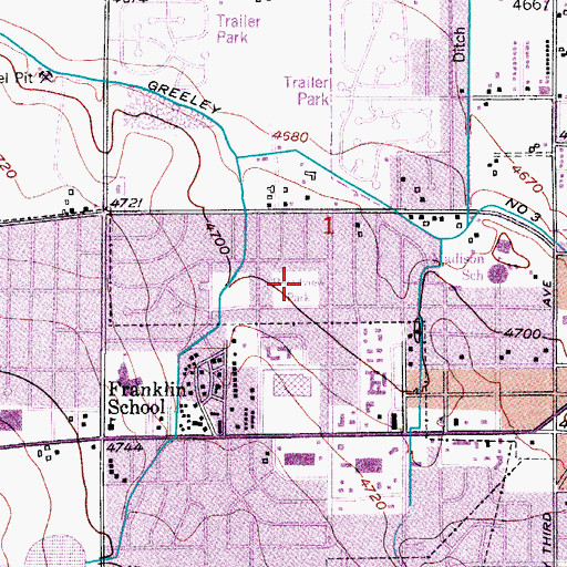 Topographic Map of Broadview Park, CO