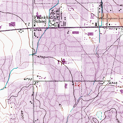 Topographic Map of Scott Elementary School, CO
